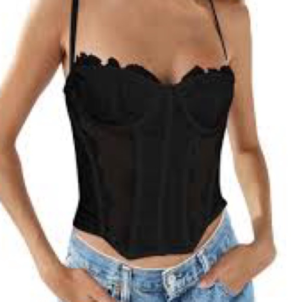 Dealmore Elegant Black Lace Bustier
